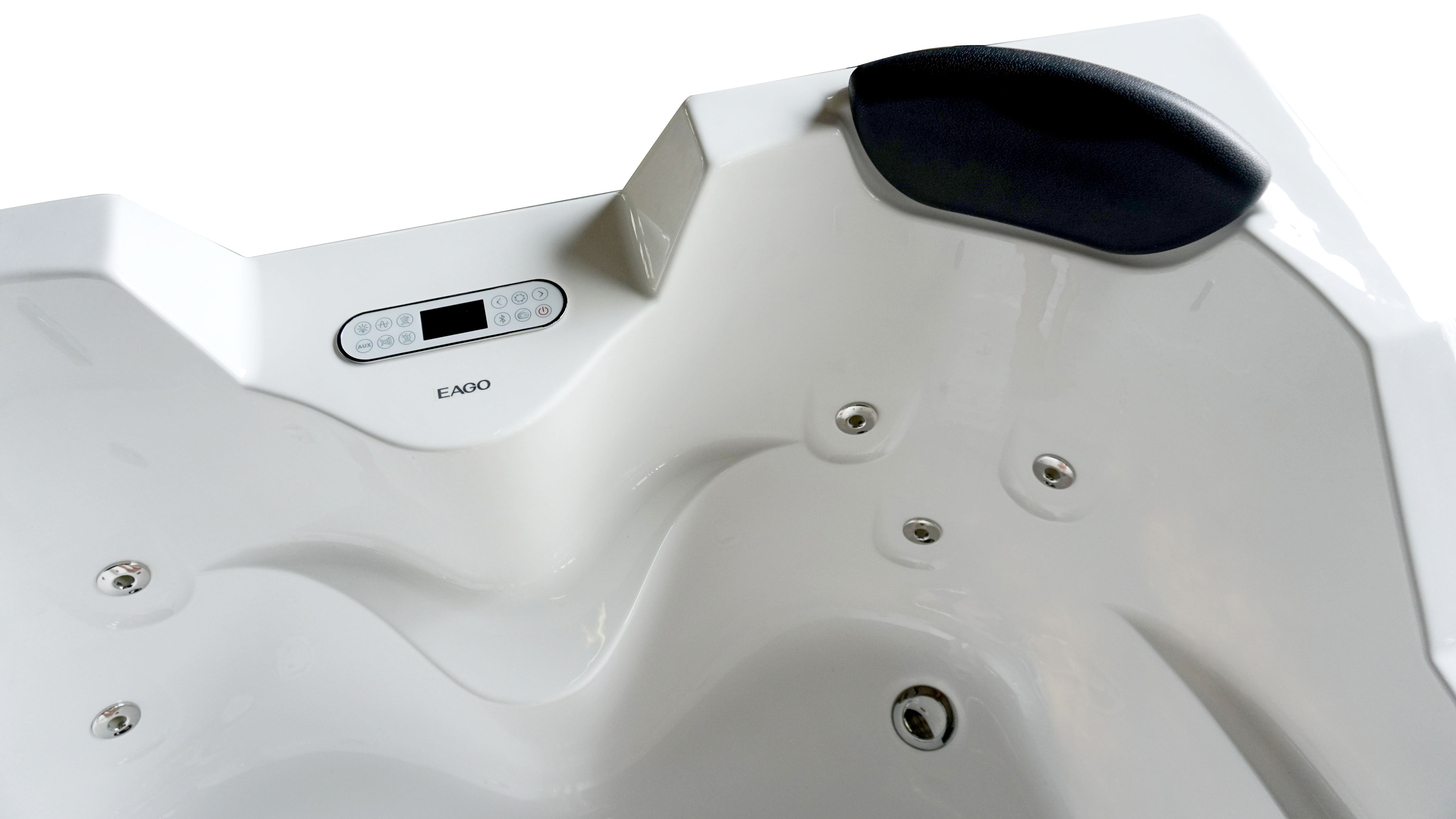 EAGO - 5.5 ft Right Corner Acrylic White Whirlpool Bathtub for Two | AM113ETL-R EAGO - 5.5 ft Right Corner Acrylic White Whirlpool Bathtub for Two | AM113ETL-R