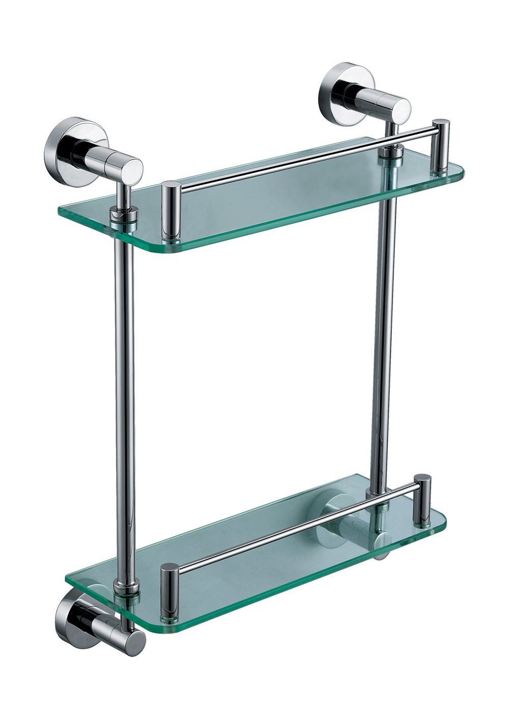 ALFI Brand - Polished Chrome Wall Mounted Double Glass Shower Shelf Bathroom Accessory | AB9549 ALFI Brand - Polished Chrome Wall Mounted Double Glass Shower Shelf Bathroom Accessory | AB9549