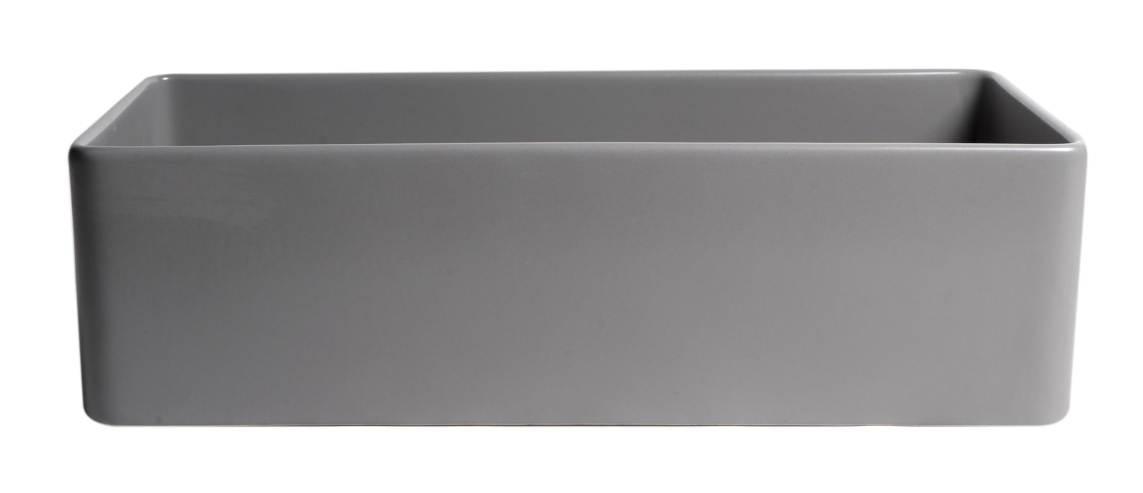 ALFI Brand - Gray Matte Smooth Apron 36" x 18" Single Bowl Fireclay Farm Sink | ABF3618-GM ALFI Brand - Gray Matte Smooth Apron 36" x 18" Single Bowl Fireclay Farm Sink | ABF3618-GM