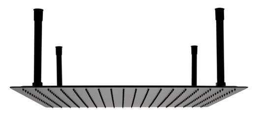 ALFI Brand - Matte Black Stainless Steel 24" Square Ultra-Thin Rain Shower Head | RAIN24S-BM