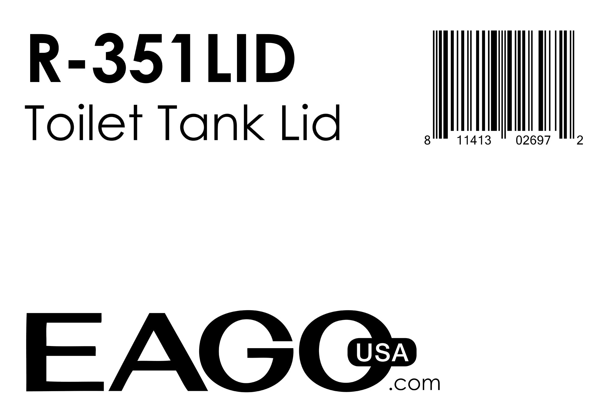 EAGO - Replacement Ceramic Toilet Lid for TB351 | R-351LID EAGO - Replacement Ceramic Toilet Lid for TB351 | R-351LID