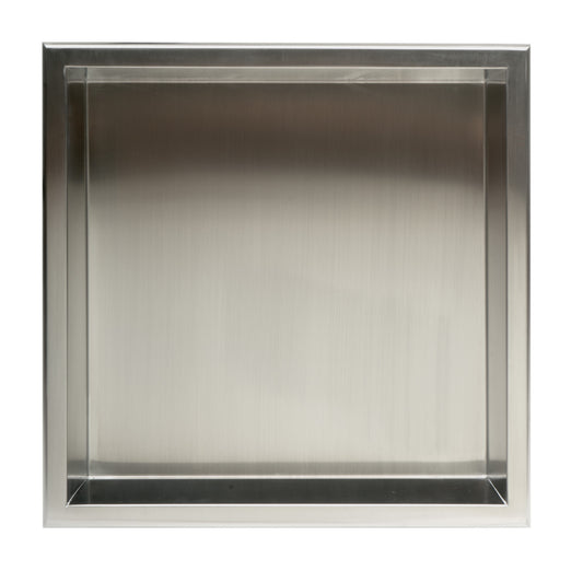 ALFI Brand - 16 x 16 Brushed Stainless Steel Square Single Shelf Bath Shower Niche | ABN1616-BSS