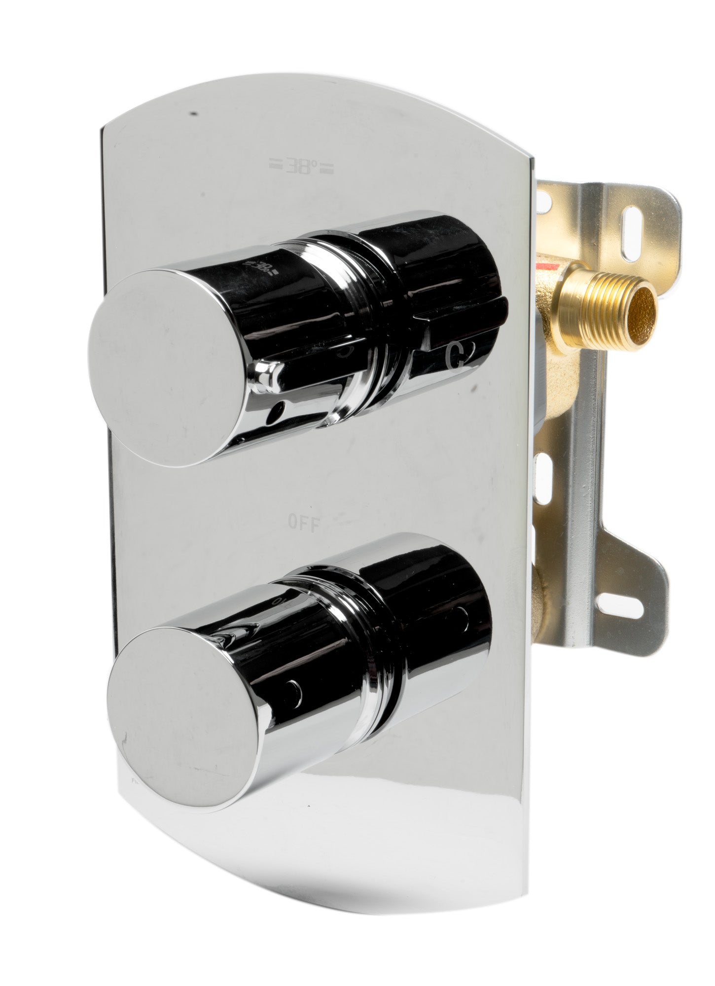 ALFI Brand - Polished Chrome Round Knob 1 Way Thermostatic Shower Mixer | AB3809-PC ALFI Brand - Polished Chrome Round Knob 1 Way Thermostatic Shower Mixer | AB3809-PC