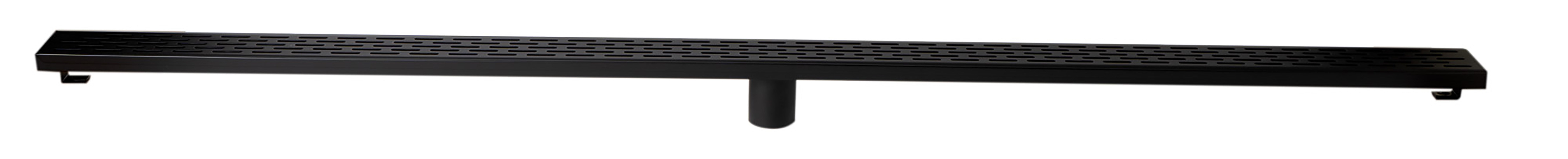 ALFI Brand - 59" Black Matte Stainless Steel Linear Shower Drain with Groove Holes | ABLD59C-BM ALFI Brand - 59" Black Matte Stainless Steel Linear Shower Drain with Groove Holes | ABLD59C-BM