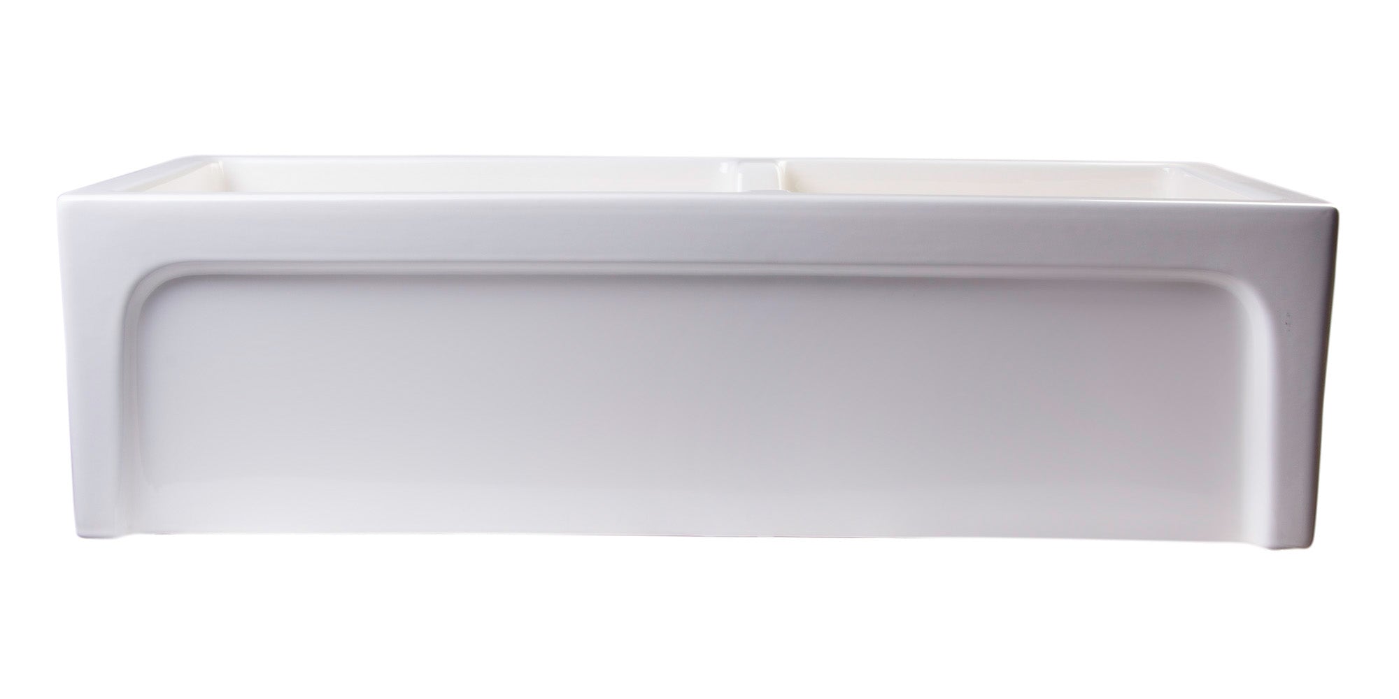 ALFI Brand - 36" Biscuit Arched Apron Thick Wall Fireclay Double Bowl Farm Sink | AB3618ARCH-B ALFI Brand - 36" Biscuit Arched Apron Thick Wall Fireclay Double Bowl Farm Sink | AB3618ARCH-B