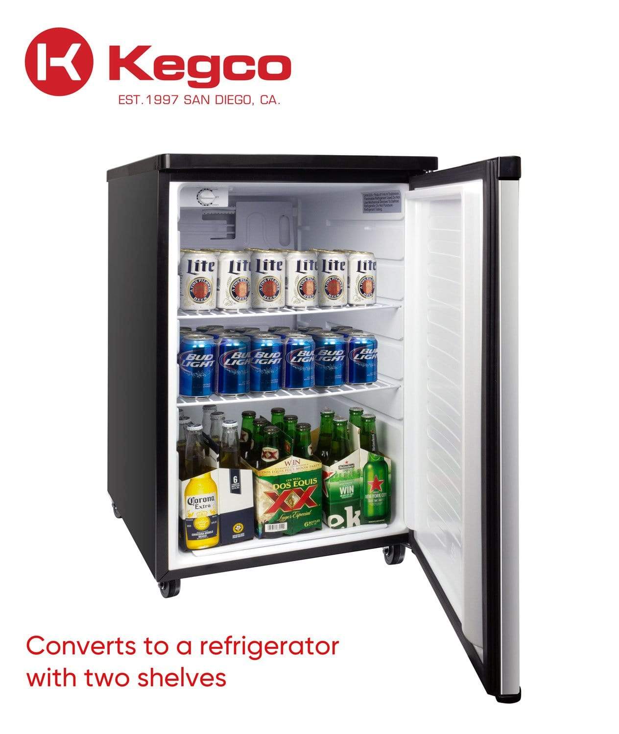 Kegco Beer Refrigeration 20" Wide Cold Brew Coffee Single Tap Stainless Steel Single Tap Kegerato Kegco Beer Refrigeration 20" Wide Cold Brew Coffee Single Tap Stainless Steel Single Tap Kegerato