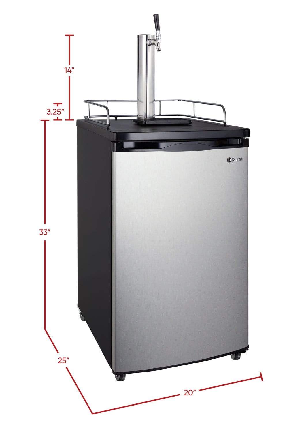 Kegco Beer Refrigeration 20" Wide Cold Brew Coffee Single Tap Stainless Steel Single Tap Kegerato Kegco Beer Refrigeration 20" Wide Cold Brew Coffee Single Tap Stainless Steel Single Tap Kegerato