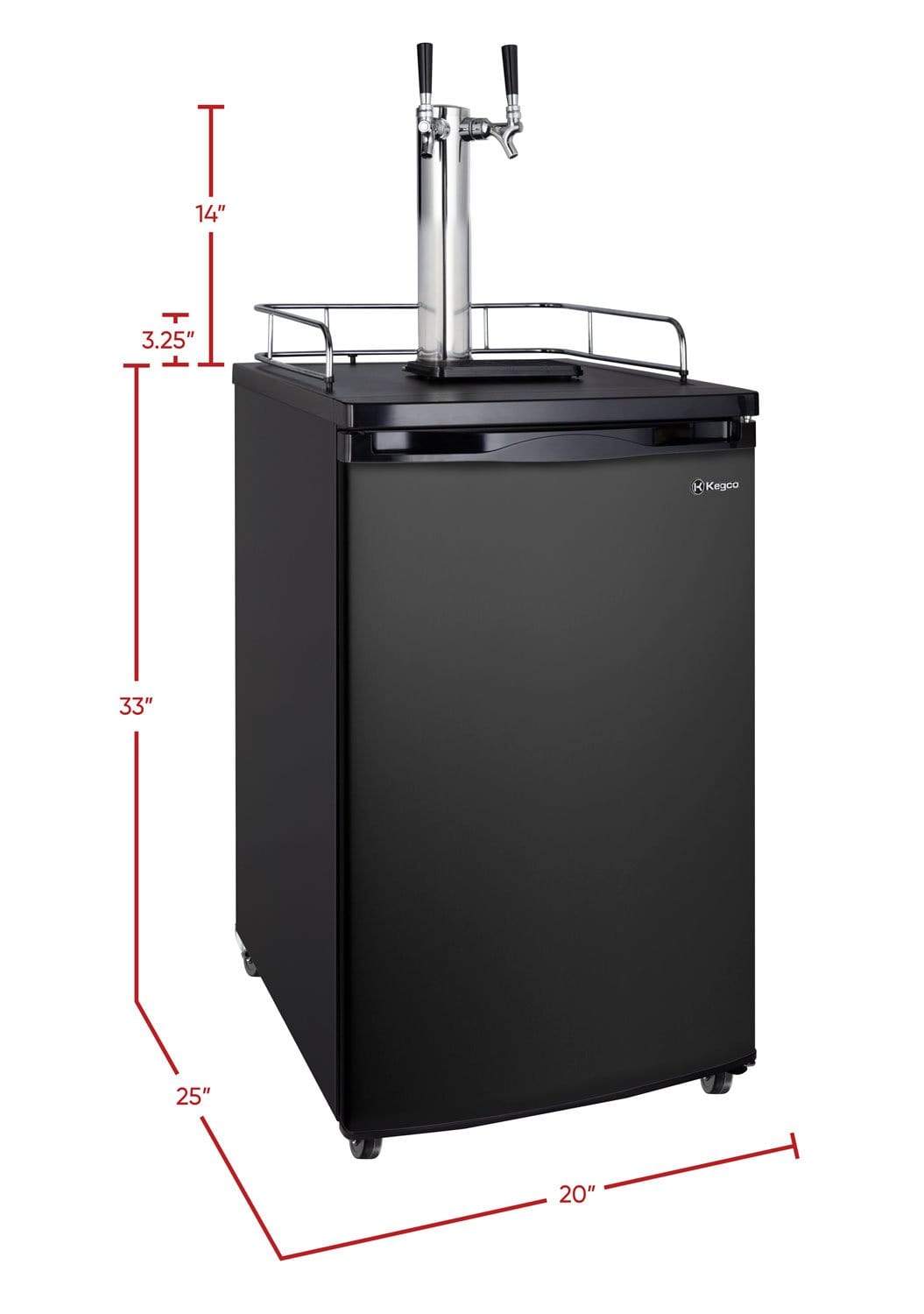 Kegco Beer Refrigeration 20" Wide Kombucha Tap Black Kegerator Kegco Beer Refrigeration 20" Wide Kombucha Tap Black Kegerator