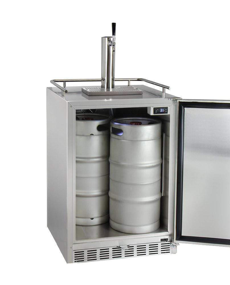 Kegco Beer Refrigeration 24" Wide Cold Brew Coffee Tap All Stainless Steel Outdoor Built-In Right Hinge Kegerator Kegco Beer Refrigeration 24" Wide Cold Brew Coffee Tap All Stainless Steel Outdoor Built-In Right Hinge Kegerator