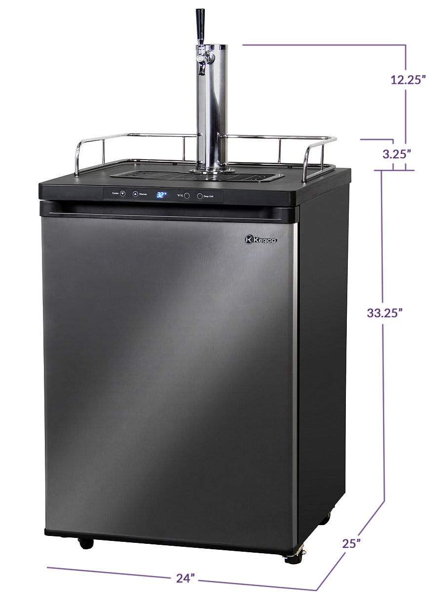 Kegco Beer Refrigeration 24" Wide Homebrew Single Tap Black Stainless Steel Digital Kegerator Kegco Beer Refrigeration 24" Wide Homebrew Single Tap Black Stainless Steel Digital Kegerator