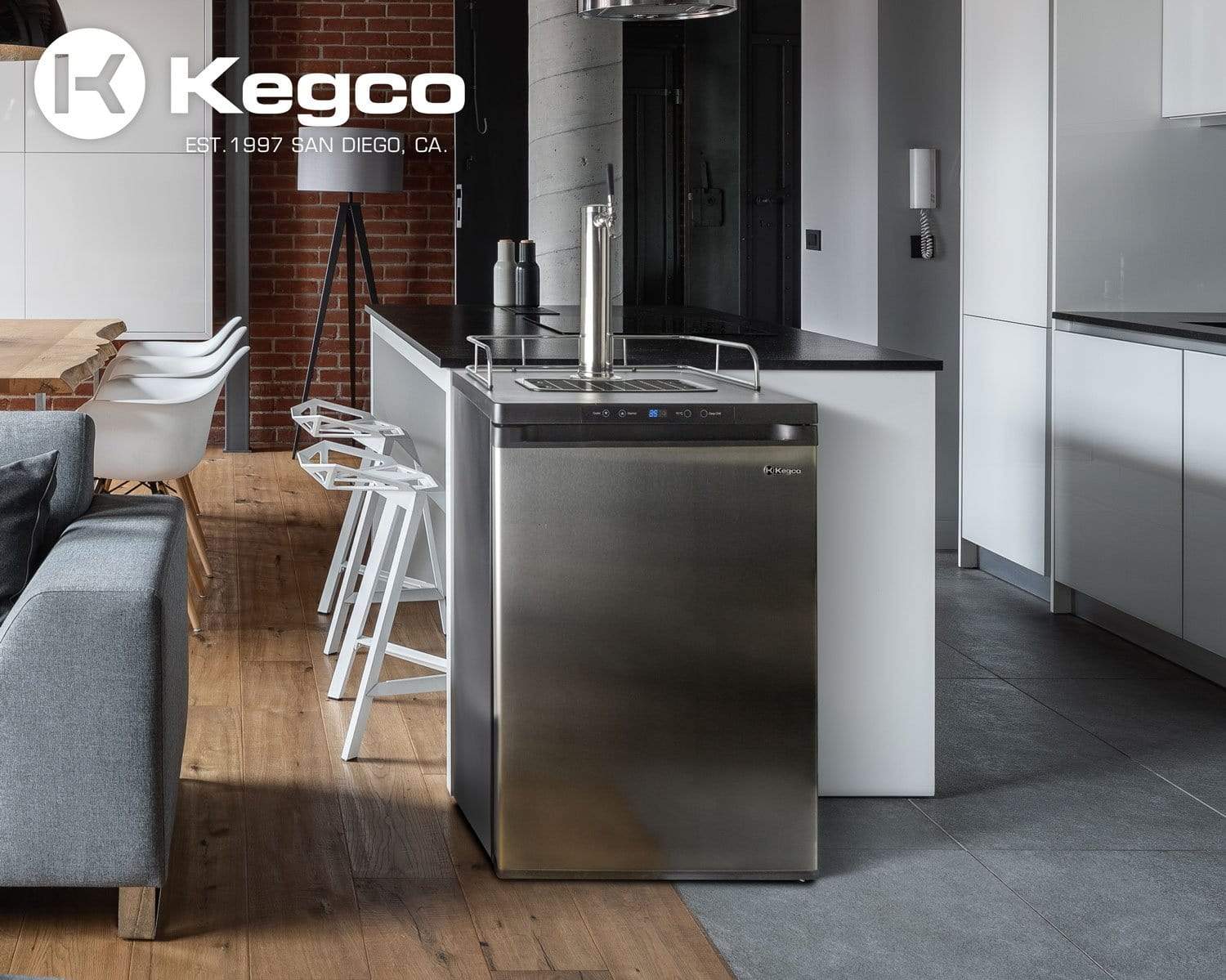 Kegco Beer Refrigeration 24" Wide Homebrew Tap Stainless Kegerator Kegco Beer Refrigeration 24" Wide Homebrew Tap Stainless Kegerator