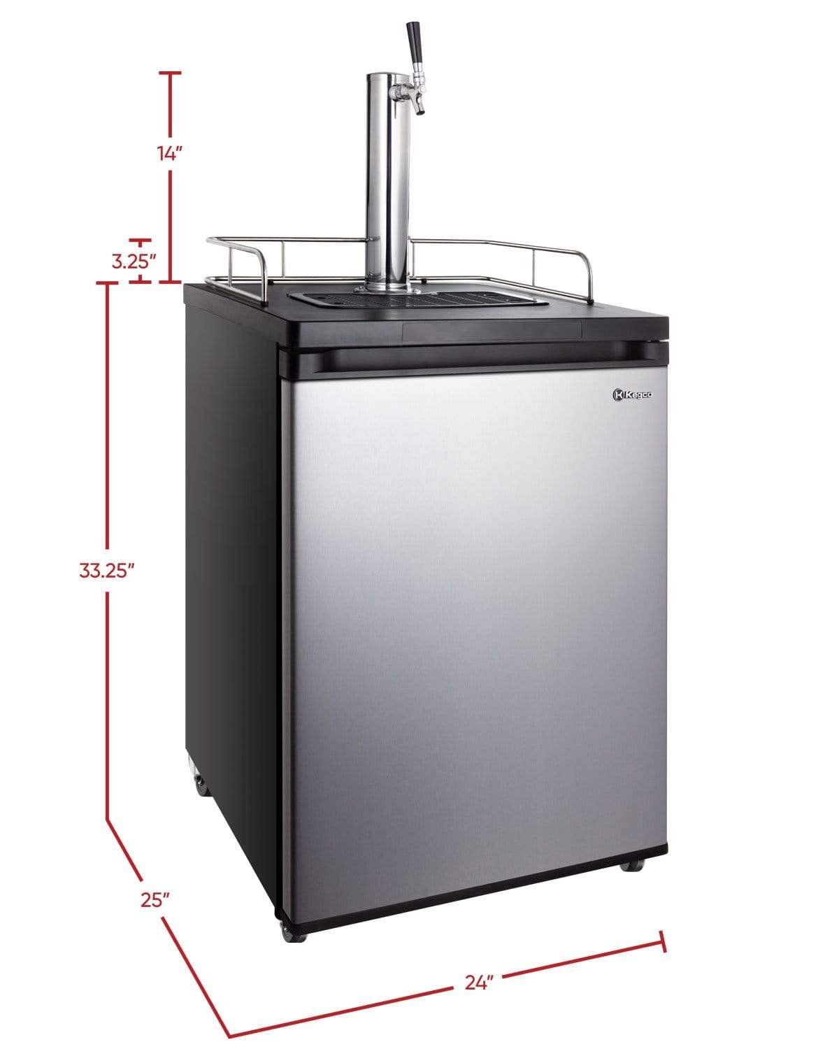 Kegco Beer Refrigeration 24" Wide Homebrew Tap Stainless Kegerator Kegco Beer Refrigeration 24" Wide Homebrew Tap Stainless Kegerator