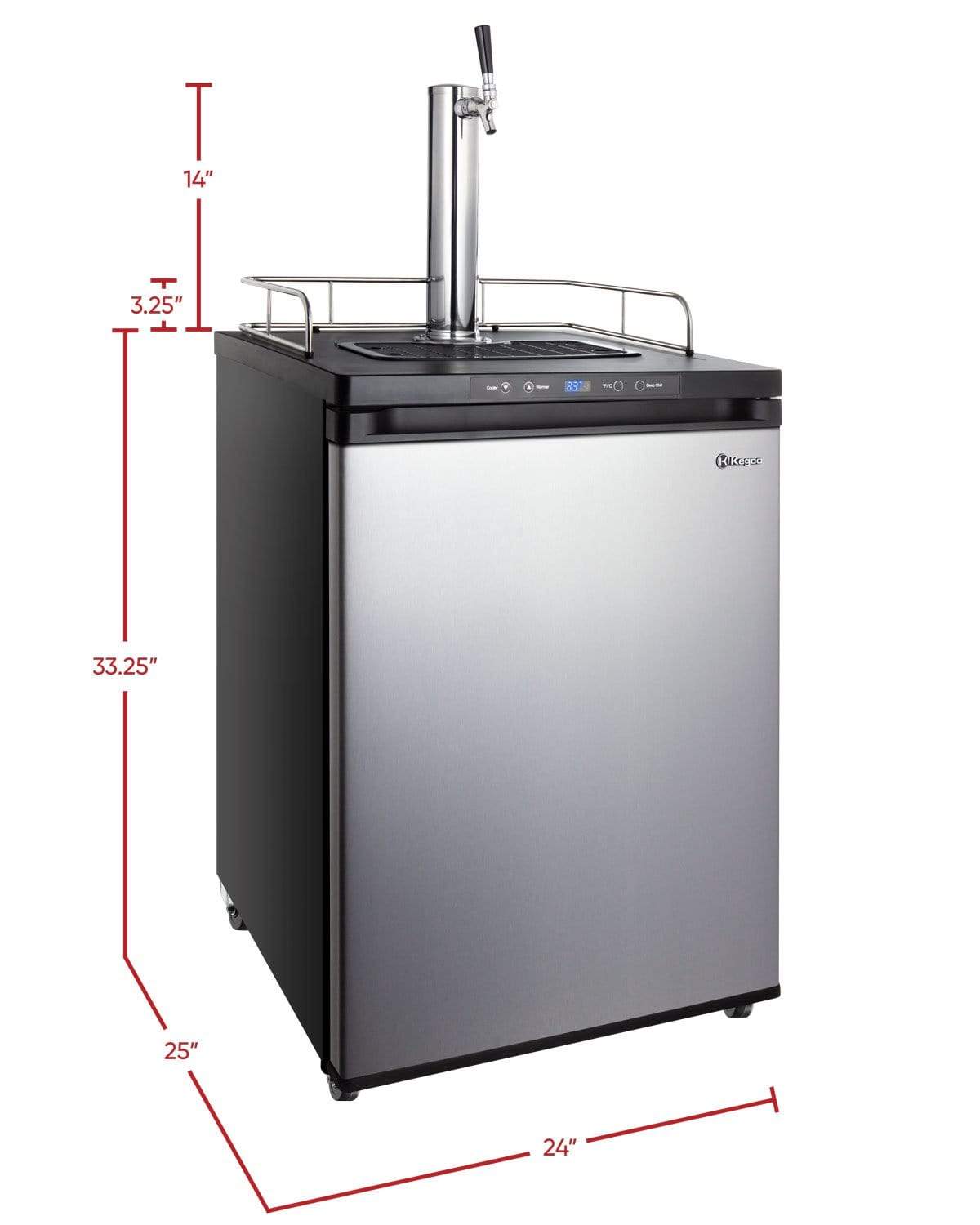 Kegco Beer Refrigeration 24" Wide Homebrew Tap Stainless Steel Digital Kegerator -HBK309S-1NK Kegco Beer Refrigeration 24" Wide Homebrew Tap Stainless Steel Digital Kegerator -HBK309S-1NK
