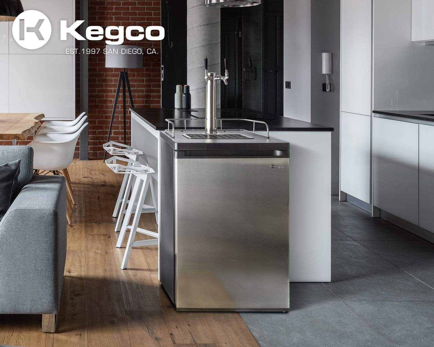 Kegco Beer Refrigeration 24" Wide Kombucha Tap Stainless Steel Kegerator Kegco Beer Refrigeration 24" Wide Kombucha Tap Stainless Steel Kegerator