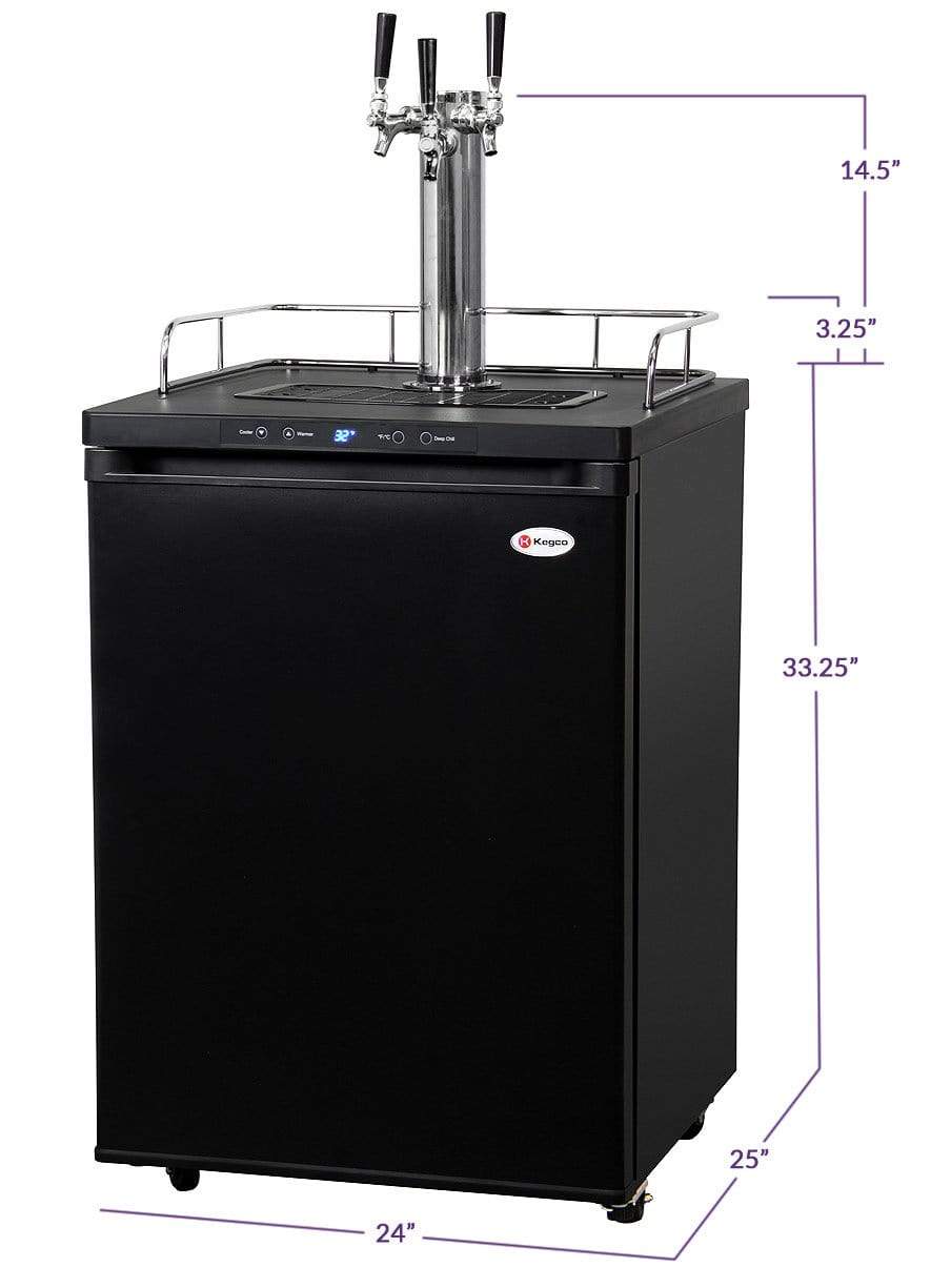 Kegco Beer Refrigeration 24" Wide Tap Black Digital Kegerator Kegco Beer Refrigeration 24" Wide Tap Black Digital Kegerator