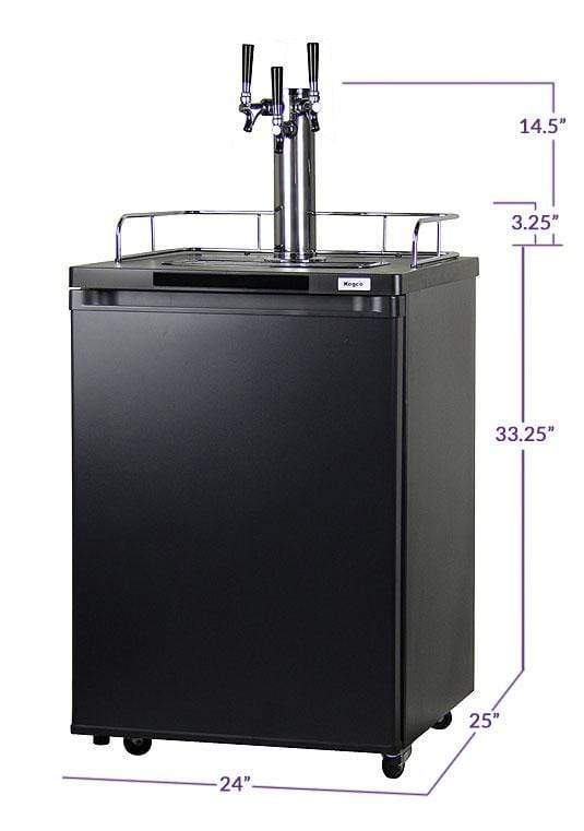Kegco Beer Refrigeration 24" Wide Tap Black Kegerator Kegco Beer Refrigeration 24" Wide Tap Black Kegerator