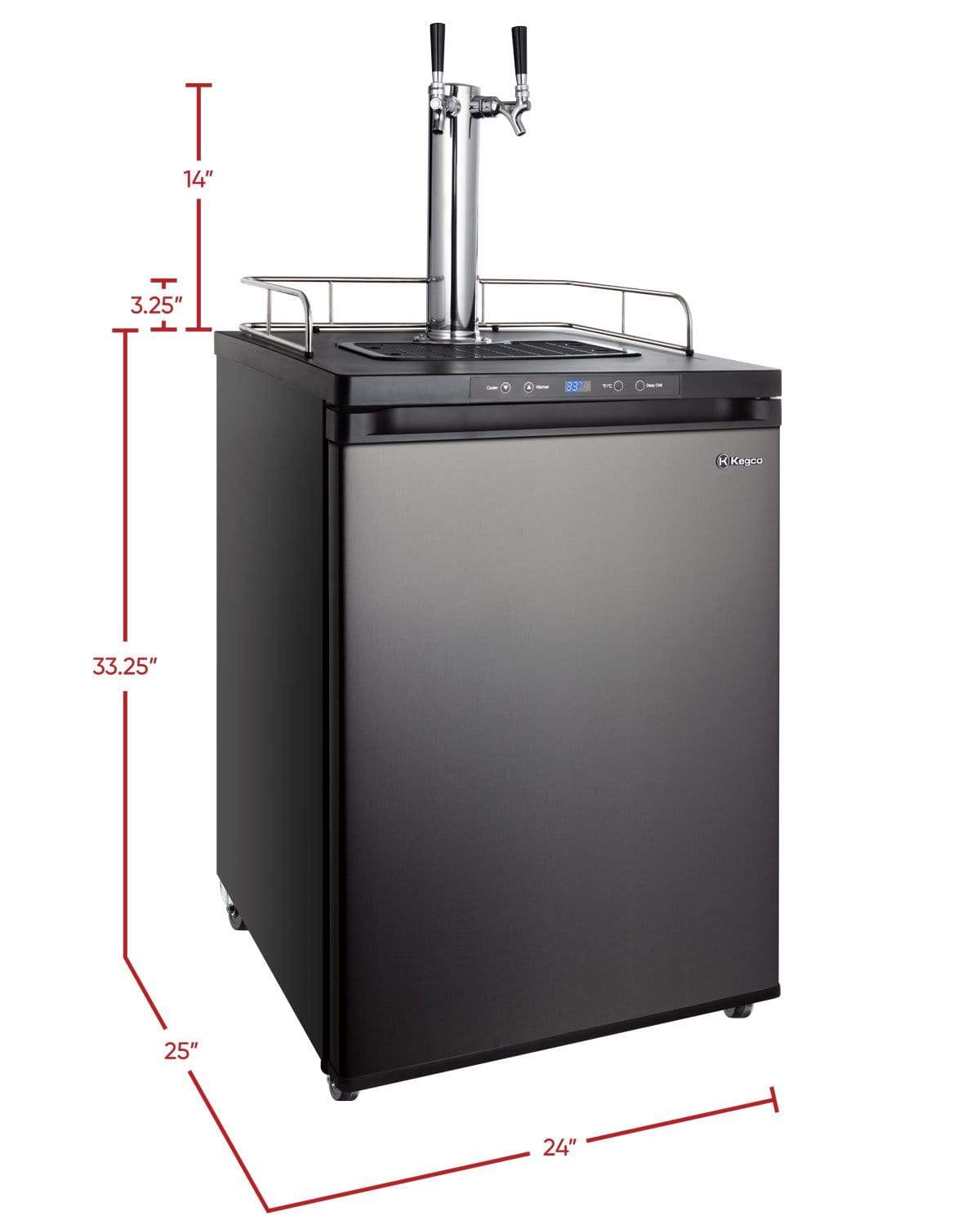 Kegco Beer Refrigeration 24" Wide Tap Black Stainless Steel Digital Kegerator Kegco Beer Refrigeration 24" Wide Tap Black Stainless Steel Digital Kegerator
