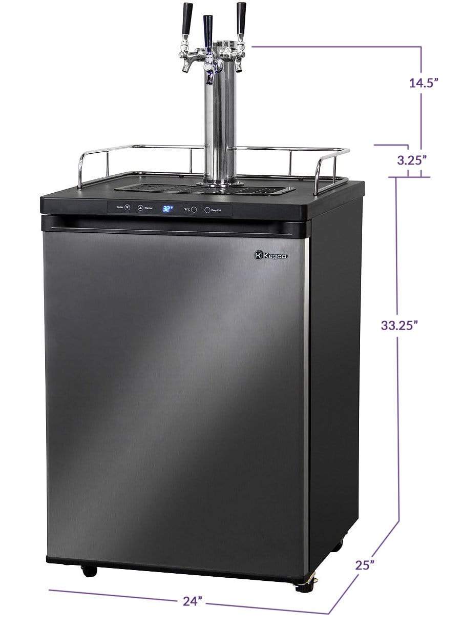 Kegco Beer Refrigeration 24" Wide Tap Black Stainless Steel Digital Kegerator Kegco Beer Refrigeration 24" Wide Tap Black Stainless Steel Digital Kegerator