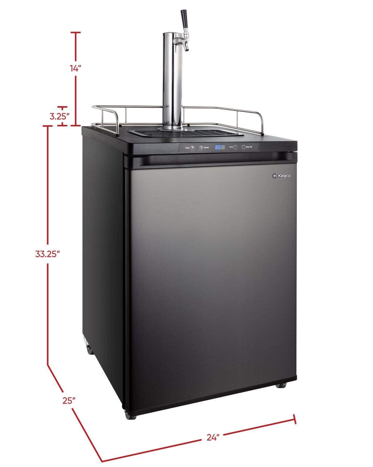 Kegco Beer Refrigeration 24" Wide Tap Black Stainless Steel Digital Kegerator Kegco Beer Refrigeration 24" Wide Tap Black Stainless Steel Digital Kegerator