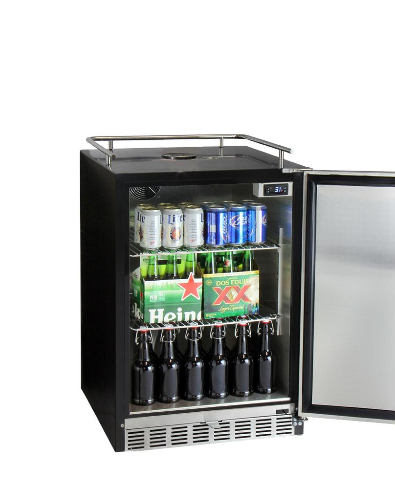 Kegco Beer Refrigeration 24" Wide Tap Stainless Steel Built-In Digital Left Hinge Kegerator with Kit Kegco Beer Refrigeration 24" Wide Tap Stainless Steel Built-In Digital Left Hinge Kegerator with Kit