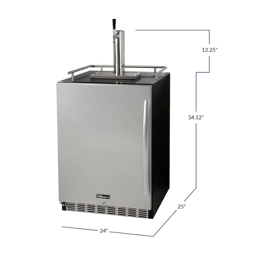 Kegco Beer Refrigeration 24" Wide Tap Stainless Steel Built-In Digital Left Hinge Kegerator with Kit Kegco Beer Refrigeration 24" Wide Tap Stainless Steel Built-In Digital Left Hinge Kegerator with Kit