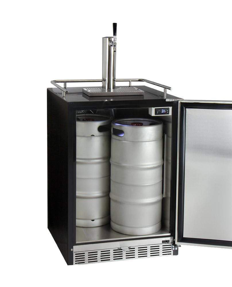 Kegco Beer Refrigeration 24" Wide Tap Stainless Steel Built-In Digital Left Hinge Kegerator with Kit Kegco Beer Refrigeration 24" Wide Tap Stainless Steel Built-In Digital Left Hinge Kegerator with Kit