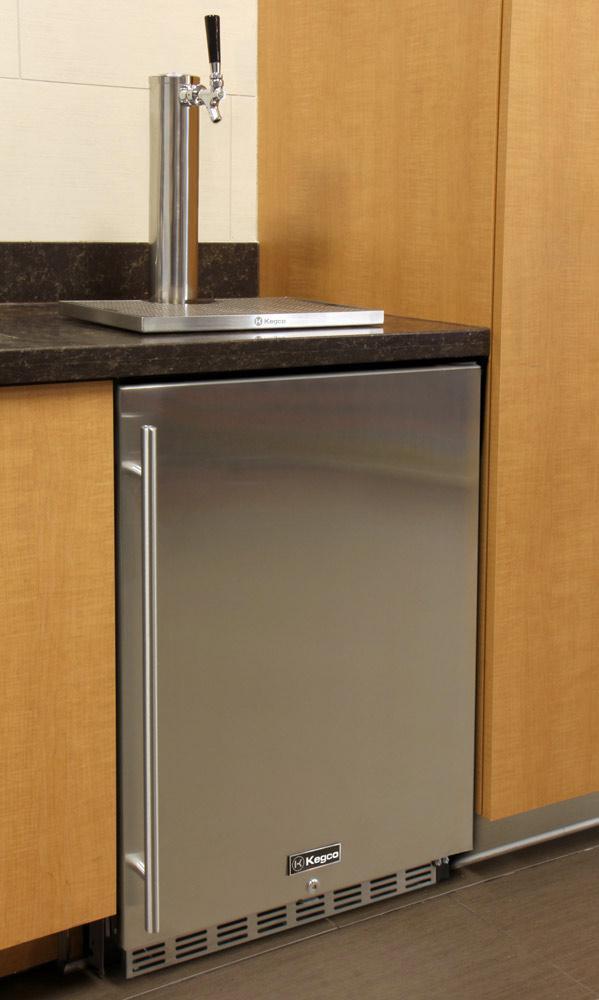 Kegco Beer Refrigeration 24" Wide Tap Stainless Steel Built-In Digital Left Hinge Kegerator with Kit Kegco Beer Refrigeration 24" Wide Tap Stainless Steel Built-In Digital Left Hinge Kegerator with Kit