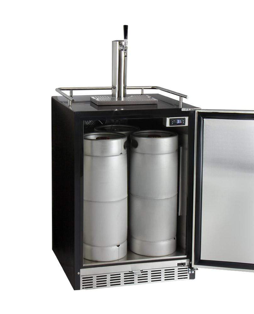 Kegco Beer Refrigeration 24" Wide Tap Stainless Steel Built-In Digital Left Hinge Kegerator with Kit Kegco Beer Refrigeration 24" Wide Tap Stainless Steel Built-In Digital Left Hinge Kegerator with Kit
