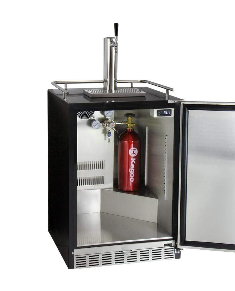 Kegco Beer Refrigeration 24" Wide Tap Stainless Steel Built-In Digital Left Hinge Kegerator with Kit Kegco Beer Refrigeration 24" Wide Tap Stainless Steel Built-In Digital Left Hinge Kegerator with Kit