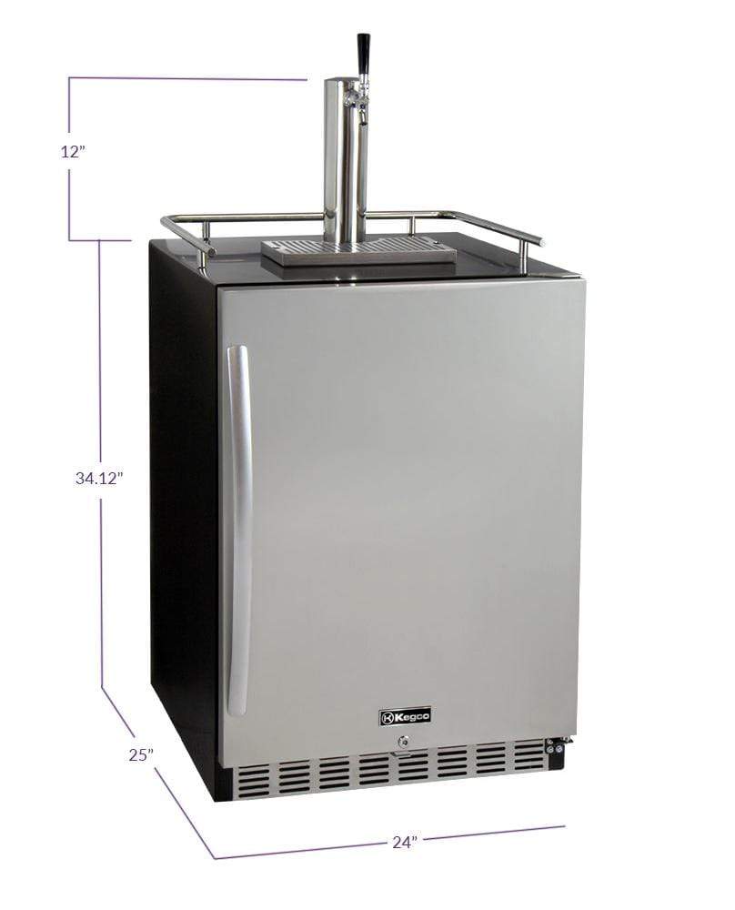 Kegco Beer Refrigeration 24" Wide Tap Stainless Steel Built-In Right Hinge Kegerator with Kit Kegco Beer Refrigeration 24" Wide Tap Stainless Steel Built-In Right Hinge Kegerator with Kit