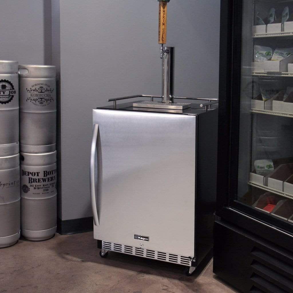 Kegco Beer Refrigeration 24" Wide Tap Stainless Steel Commercial Built-In Right Hinge Digital Kegerator with Kit Kegco Beer Refrigeration 24" Wide Tap Stainless Steel Commercial Built-In Right Hinge Digital Kegerator with Kit