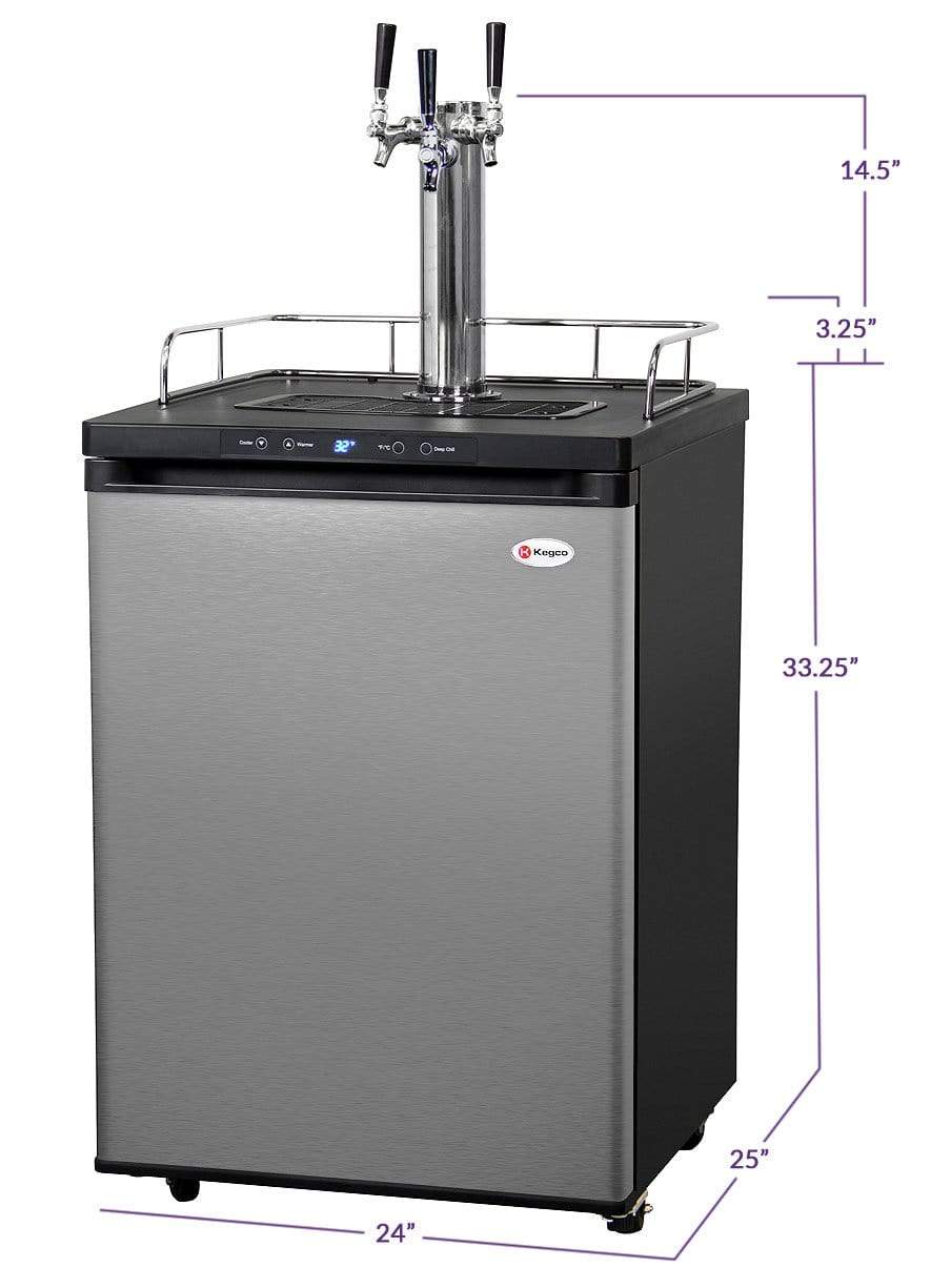 Kegco Beer Refrigeration 24" Wide Tap Stainless Steel Digital Kegerator Kegco Beer Refrigeration 24" Wide Tap Stainless Steel Digital Kegerator