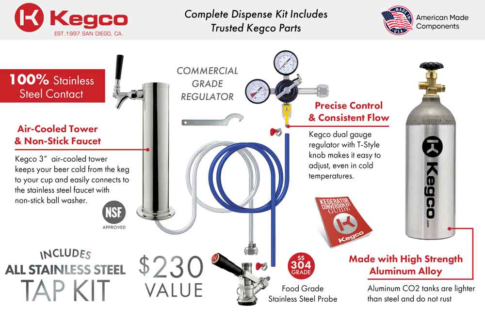Kegco Beer Refrigeration 24" Wide Tap Stainless Steel Digital Kegerator Kegco Beer Refrigeration 24" Wide Tap Stainless Steel Digital Kegerator