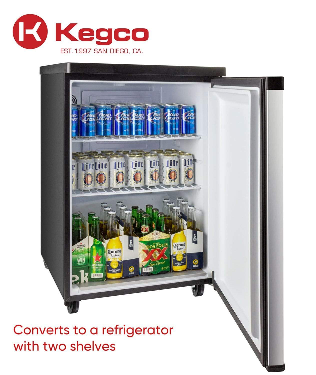 Kegco Beer Refrigeration 24" Wide Tap Stainless Steel Kegerator Kegco Beer Refrigeration 24" Wide Tap Stainless Steel Kegerator