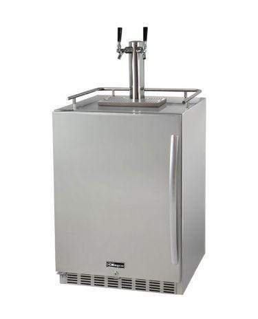 Kegco Beer Refrigeration Dual Tap 24" Wide All Stainless Steel Outdoor Built-In Left Hinge Kegerator with Kit Kegco Beer Refrigeration Dual Tap 24" Wide All Stainless Steel Outdoor Built-In Left Hinge Kegerator with Kit