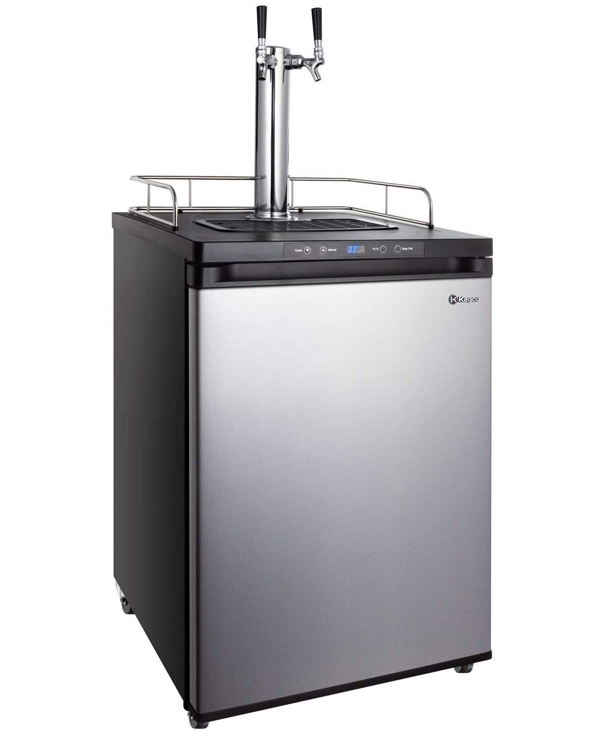 Kegco Beer Refrigeration Dual Tap 24" Wide Homebrew Tap Stainless Steel Digital Kegerator -HBK309S-1NK Kegco Beer Refrigeration Dual Tap 24" Wide Homebrew Tap Stainless Steel Digital Kegerator -HBK309S-1NK