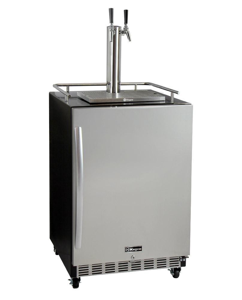 Kegco Beer Refrigeration Dual Tap 24" Wide Tap Stainless Steel Commercial Built-In Right Hinge Digital Kegerator with Kit Kegco Beer Refrigeration Dual Tap 24" Wide Tap Stainless Steel Commercial Built-In Right Hinge Digital Kegerator with Kit