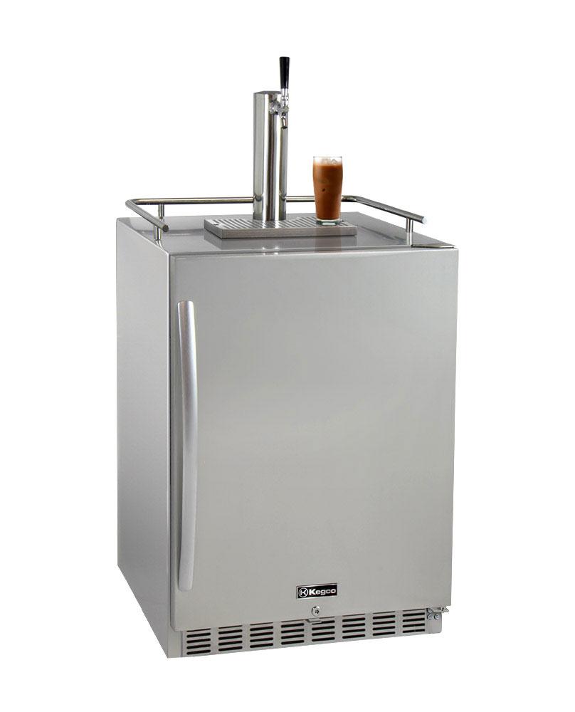Kegco Beer Refrigeration Single tap 24" Wide Cold Brew Coffee Tap All Stainless Steel Outdoor Built-In Right Hinge Kegerator Kegco Beer Refrigeration Single tap 24" Wide Cold Brew Coffee Tap All Stainless Steel Outdoor Built-In Right Hinge Kegerator