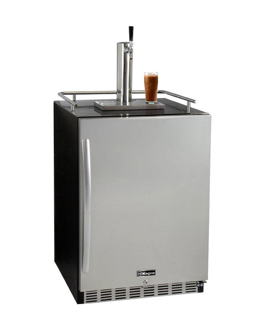 Kegco Beer Refrigeration Single Tap 24" Wide Cold Brew Coffee Tap Black Commercial Built-In Right Hinge Kegerator