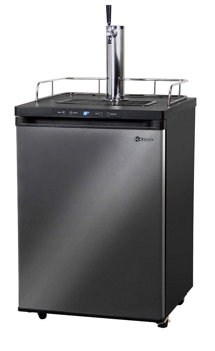 Kegco Beer Refrigeration Single Tap 24" Wide Homebrew Single Tap Black Stainless Steel Digital Kegerator Kegco Beer Refrigeration Single Tap 24" Wide Homebrew Single Tap Black Stainless Steel Digital Kegerator
