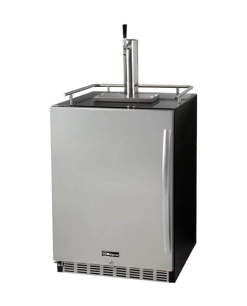 Kegco Beer Refrigeration Single Tap 24" Wide Tap Stainless Steel Built-In Digital Left Hinge Kegerator with Kit Kegco Beer Refrigeration Single Tap 24" Wide Tap Stainless Steel Built-In Digital Left Hinge Kegerator with Kit
