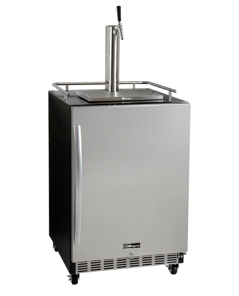 Kegco Beer Refrigeration Single Tap 24" Wide Tap Stainless Steel Commercial Built-In Right Hinge Digital Kegerator with Kit Kegco Beer Refrigeration Single Tap 24" Wide Tap Stainless Steel Commercial Built-In Right Hinge Digital Kegerator with Kit