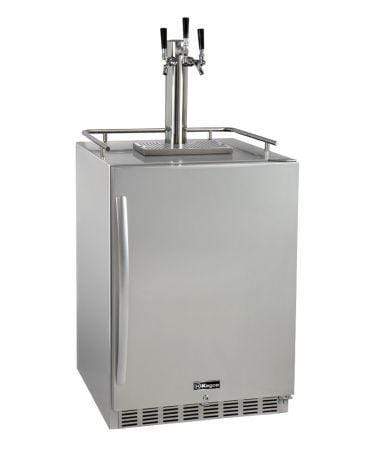 Kegco Beer Refrigeration Triple Tap 24" Wide All Stainless Steel Outdoor Built-In Left Hinge Kegerator with Kit Kegco Beer Refrigeration Triple Tap 24" Wide All Stainless Steel Outdoor Built-In Left Hinge Kegerator with Kit