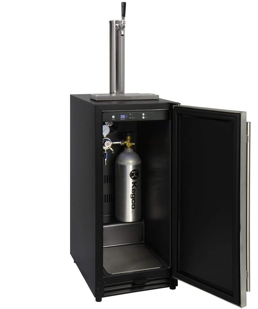 Kegco Beer Refrigeration Wide Single Tap Stainless Steel Built-In Right Hinge Kegerator Kegco Beer Refrigeration Wide Single Tap Stainless Steel Built-In Right Hinge Kegerator
