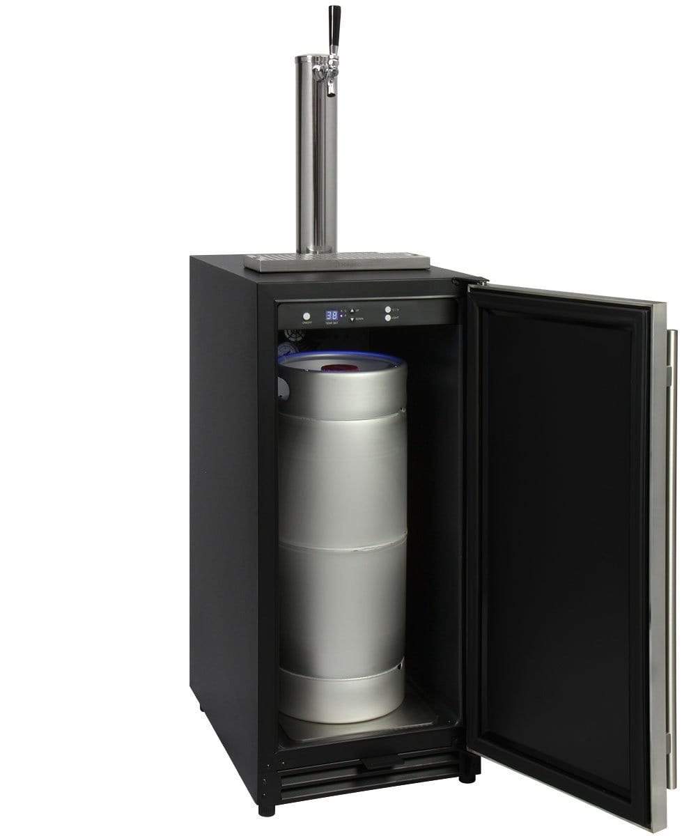 Kegco Beer Refrigeration Wide Single Tap Stainless Steel Built-In Right Hinge Kegerator Kegco Beer Refrigeration Wide Single Tap Stainless Steel Built-In Right Hinge Kegerator
