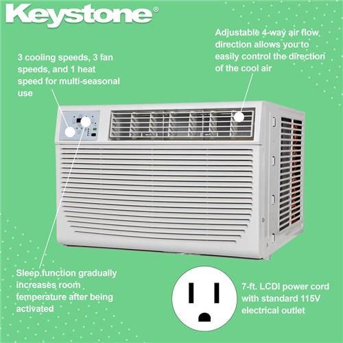 Keystone Window A/C Keystone - 8,000 BTU Heat and Cool Window Air Conditioner Keystone Window A/C Keystone - 8,000 BTU Heat and Cool Window Air Conditioner