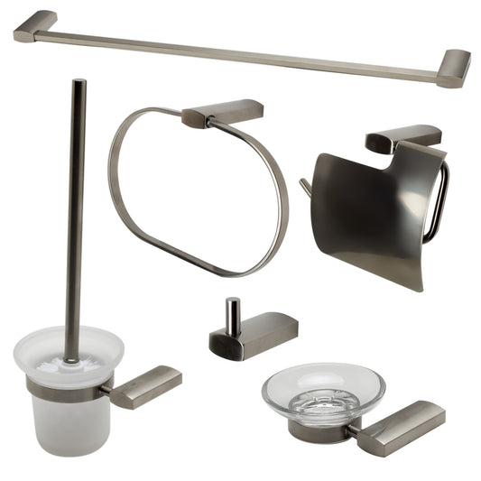 ALFI Brand - Brushed Nickel 6 Piece Matching Bathroom Accessory Set | AB9503-BN