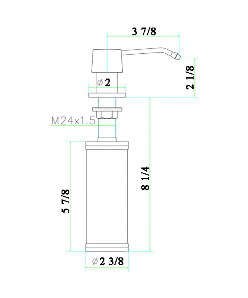 ALFI Brand - Solid Polished Stainless Steel Modern Soap Dispenser | AB5004-PSS ALFI Brand - Solid Polished Stainless Steel Modern Soap Dispenser | AB5004-PSS