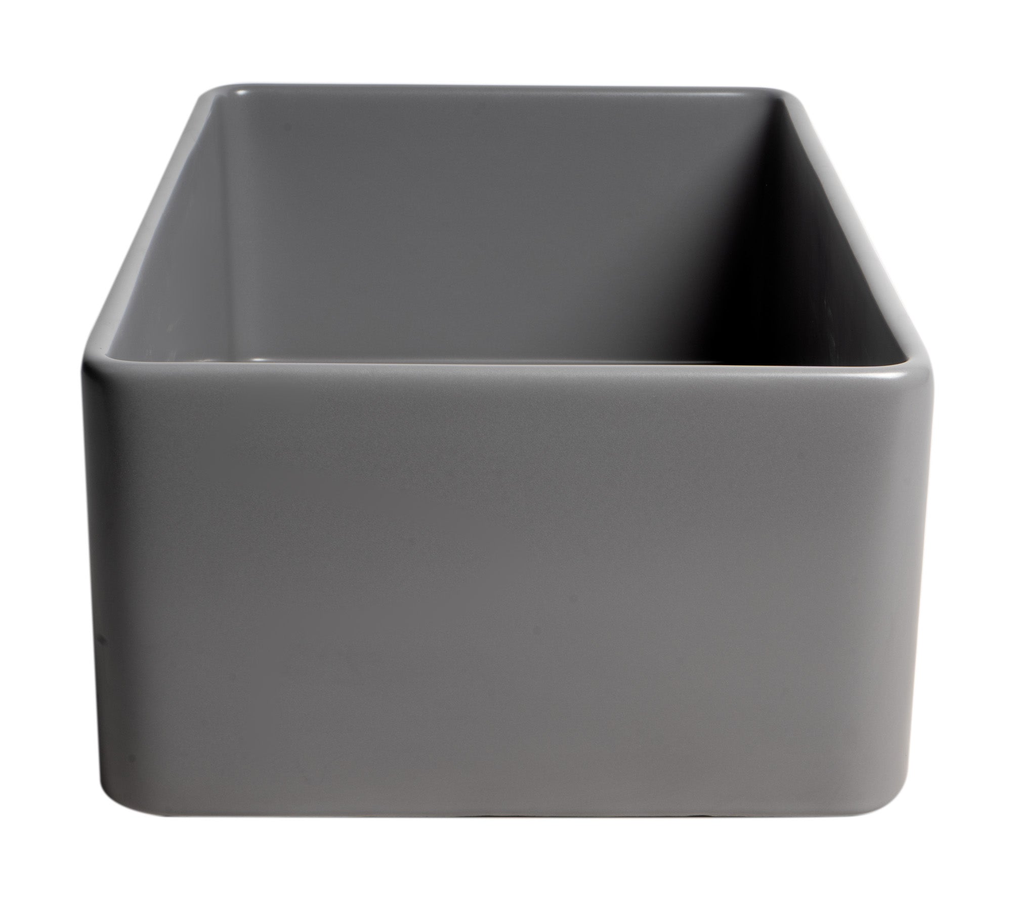 ALFI Brand - Gray Matte Smooth Apron 33" x 18" Single Bowl Fireclay Farm Sink | ABF3318S-GM ALFI Brand - Gray Matte Smooth Apron 33" x 18" Single Bowl Fireclay Farm Sink | ABF3318S-GM