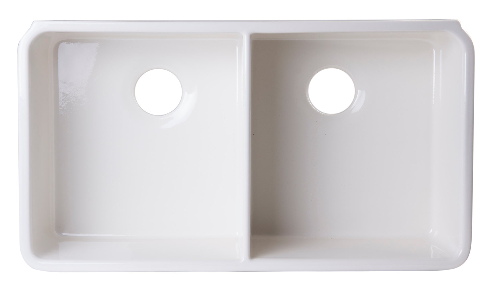 ALFI Brand - Biscuit 32" Double Bowl Lip Apron Fireclay Farmhouse Kitchen Sink with 1 3/4" Lip | AB512-B ALFI Brand - Biscuit 32" Double Bowl Lip Apron Fireclay Farmhouse Kitchen Sink with 1 3/4" Lip | AB512-B